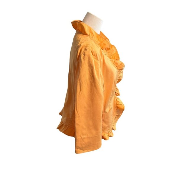 Talbots Orange petite ruffled edge jacket.  SIZE: 10P - Picture 2 of 8